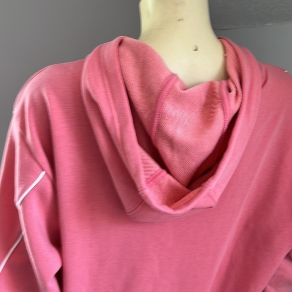 ADIDAS Women’s Giant Logo Hoodie Graphic Sweatshirt Pink White M - Picture 7 of 16